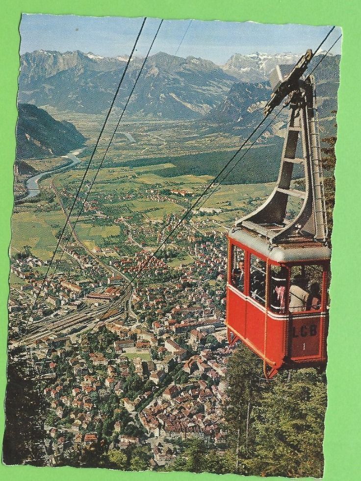 Cartoline postali: Luftseilbahn Brambrüsch mit Chur – Usato da Zürich venduto da t24_de