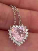 Luxus Elegante Kette Farbe : Silber Zirkonia weiss Rosa