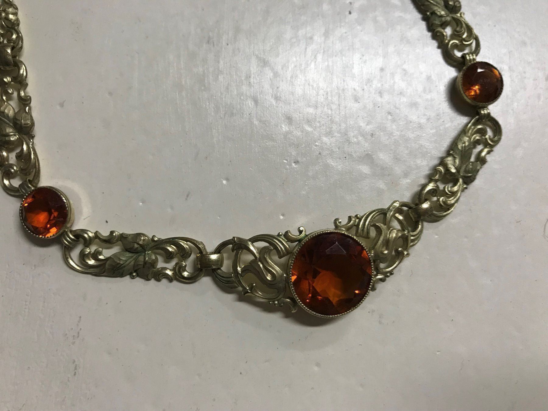 Catenine: Art Deco Collier Gold Doublé Citrine – Usato da Gränichen venduto da boernies01 4