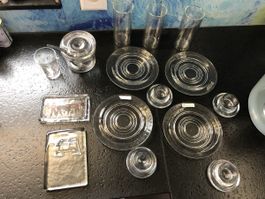 Frühstückset Glasi Hergiswil Teller Eierbecher Gläser Platte