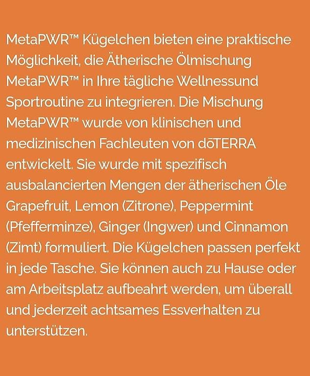 Doterra Oli essenziali: Dõterra Meta PWR Kügelchen – Nuovo e nell'imballaggio originale da Lyss venduto da Infinia 1