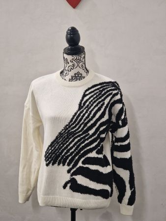 Desigual Pullover schwarzweiss Zebrastreifen S guter Zustand