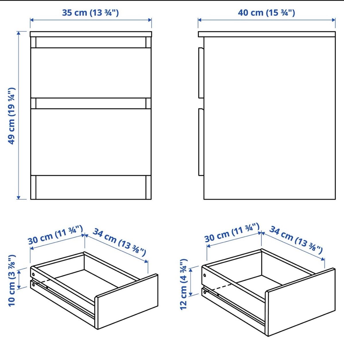 Ikea Tables de nuit: 2x IKEA Kullen Nachttisch – D'occasion à Weiach par TaSaSc 2