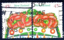 NEUSEELAND 1993 WEIHNACHTEN 2 MARKEN GESTEMPELT - Q446