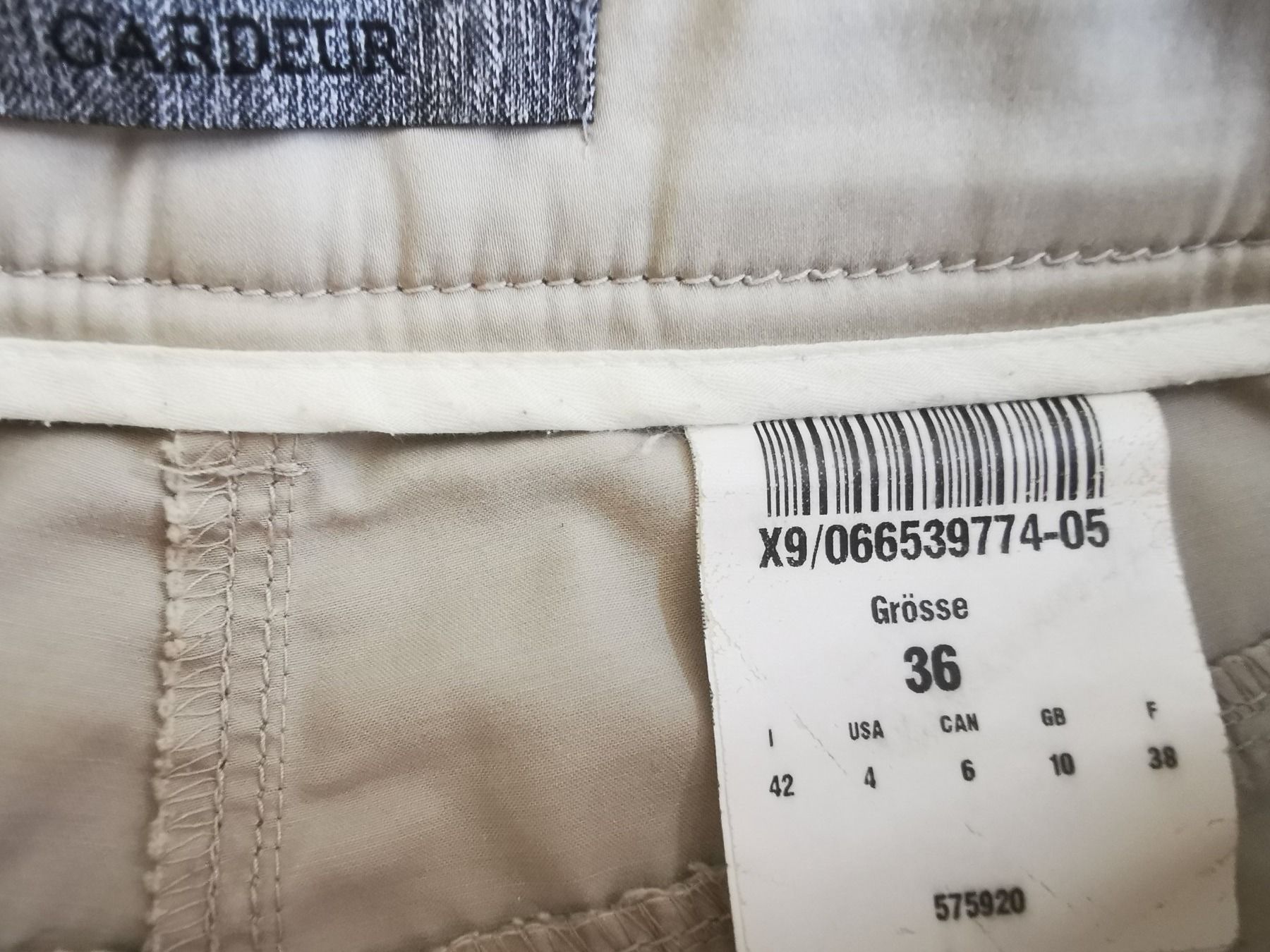 Pantaloni: Gardeur Sommer 7/8 Hose hellbeige – Usato da Steinhausen venduto da BertiMar 2
