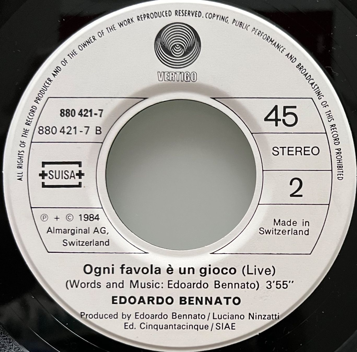 Vinyles: EDOARDO BENNATO - E' GOAL! – D'occasion à Bussigny par vinyl-pas-cher 3