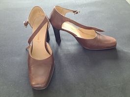 Sandales brunes cuir, 36,6