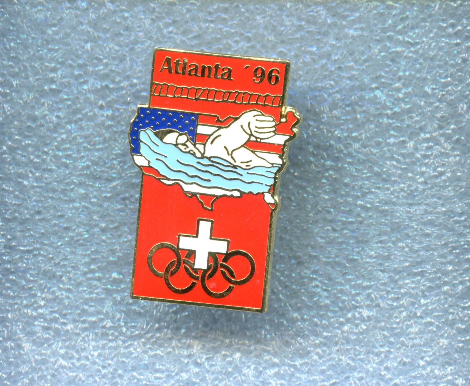 Placchette & Badge: Olympiade Atlanta '96  SCHWIMMEN – Usato da Winterthur venduto da Sammleroase