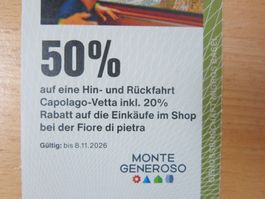 50% Rabatt Monte Generoso + 20% im Shop