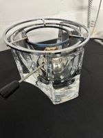 Kristallglas Fondue Rechaude mit Gasbrenner