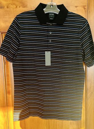 Olymp Poloshirt Gr. M, Schwarz gestreift, Neu mit Etikett