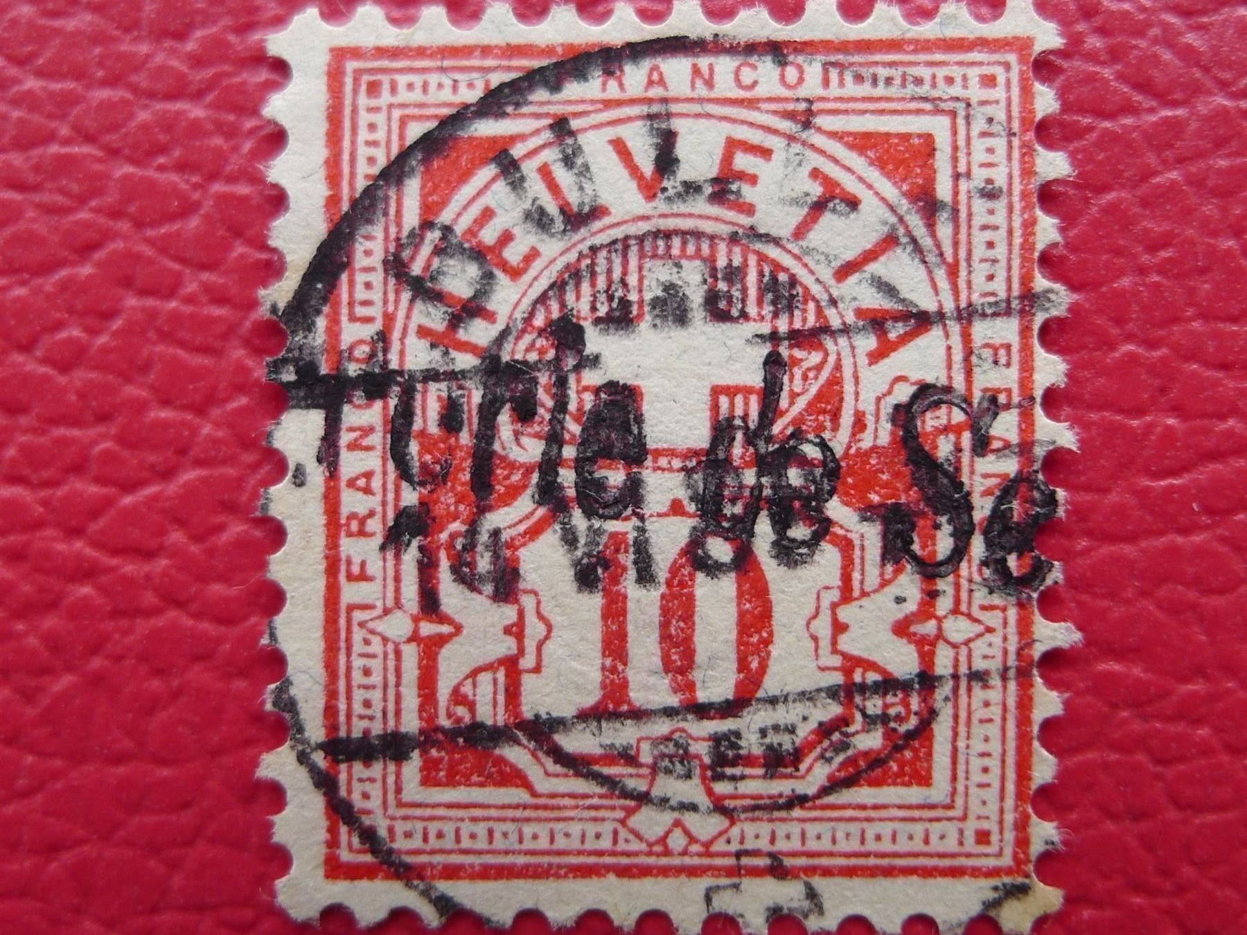 Alle Briefmarken: Ziffermuster: 61A mit Vollstempel BULLE, +Schiffspost – Gebraucht aus Sursee von Luzernerraute