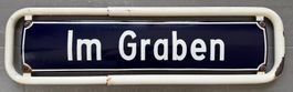 ORIG. ANTIKES EMAILLE STRASSENSCHILD IM GRABEN STADT BADEN