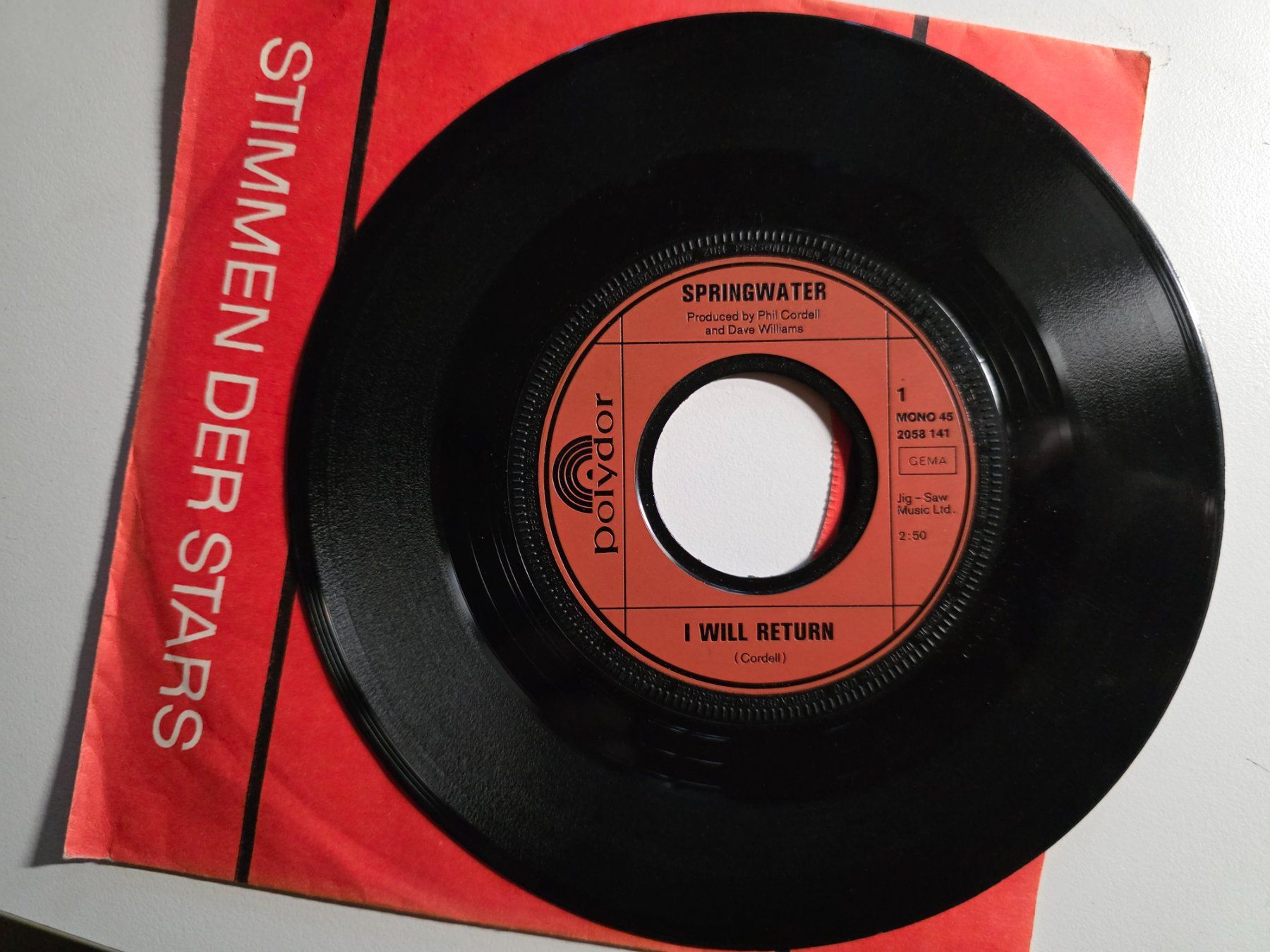 Dischi in vinile: Single Vinyl - Springwater - Stone Cross - i will ruturn – Usato da Walterswil BE venduto da Lonitti 1