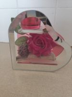 Teelichthalter Herzform mit Rose Spiegel guter Zustand