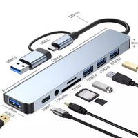 USB C Hub 8 in 1 Adapter USB 3.0 2.0 PD Verteiler Splitter