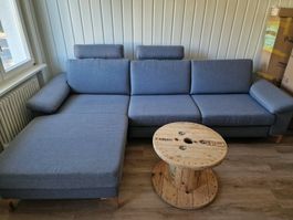 Ecksofa grau mit Bettkasten und Kopfstützen gebraucht
