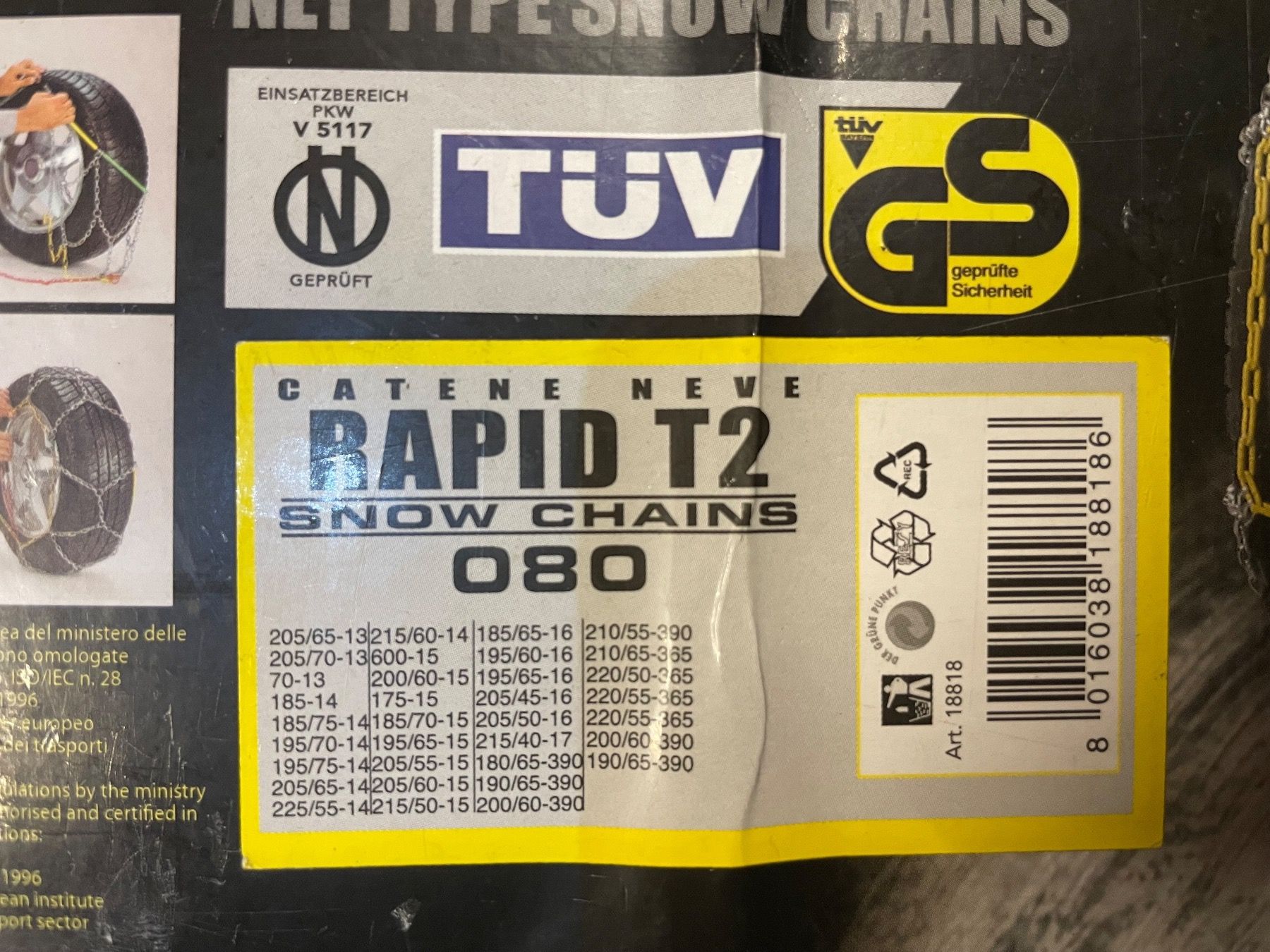 Schneeketten: Bottari Rapid T2 080 Schneeketten – Gebraucht aus Bühler von Haldengais 2