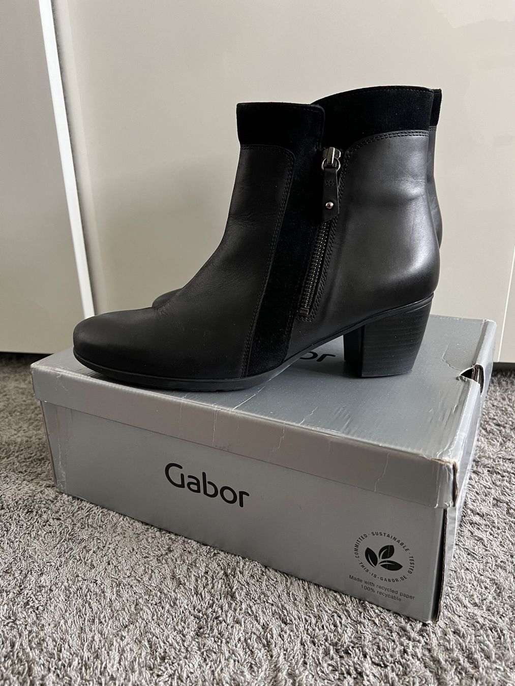 Gabor Scarpe da donna: Bottines Gabor noires en cuir 40 – Nuovo (secondo la descrizione) da Genève venduto da alfalfa 4