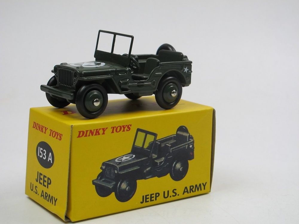 Dinky Toys Nos. 24m, 80b and 153a Military Jeep Diecast Models - a