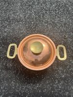 Casserole cuivre et inox avec couvercle 16 cm état d'usage