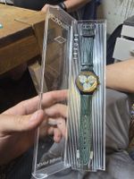Vintage Swatch Chrono Uhr Grünes Lederarmband OVP! Sammler
