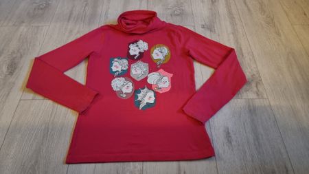Mädchen Shirt Rollkragen Gr. 152 Prinzessinen rot