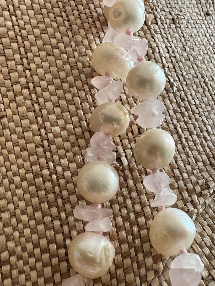 Catenine: Süßwasser Perlen mit rosa Quarz Collier 60cm – Nuovo (secondo la descrizione) da Teufen Ar venduto da Exclusive.stuff.CH 3