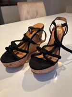 Keilabsatz Sandalen H&M schwarz Grösse 37