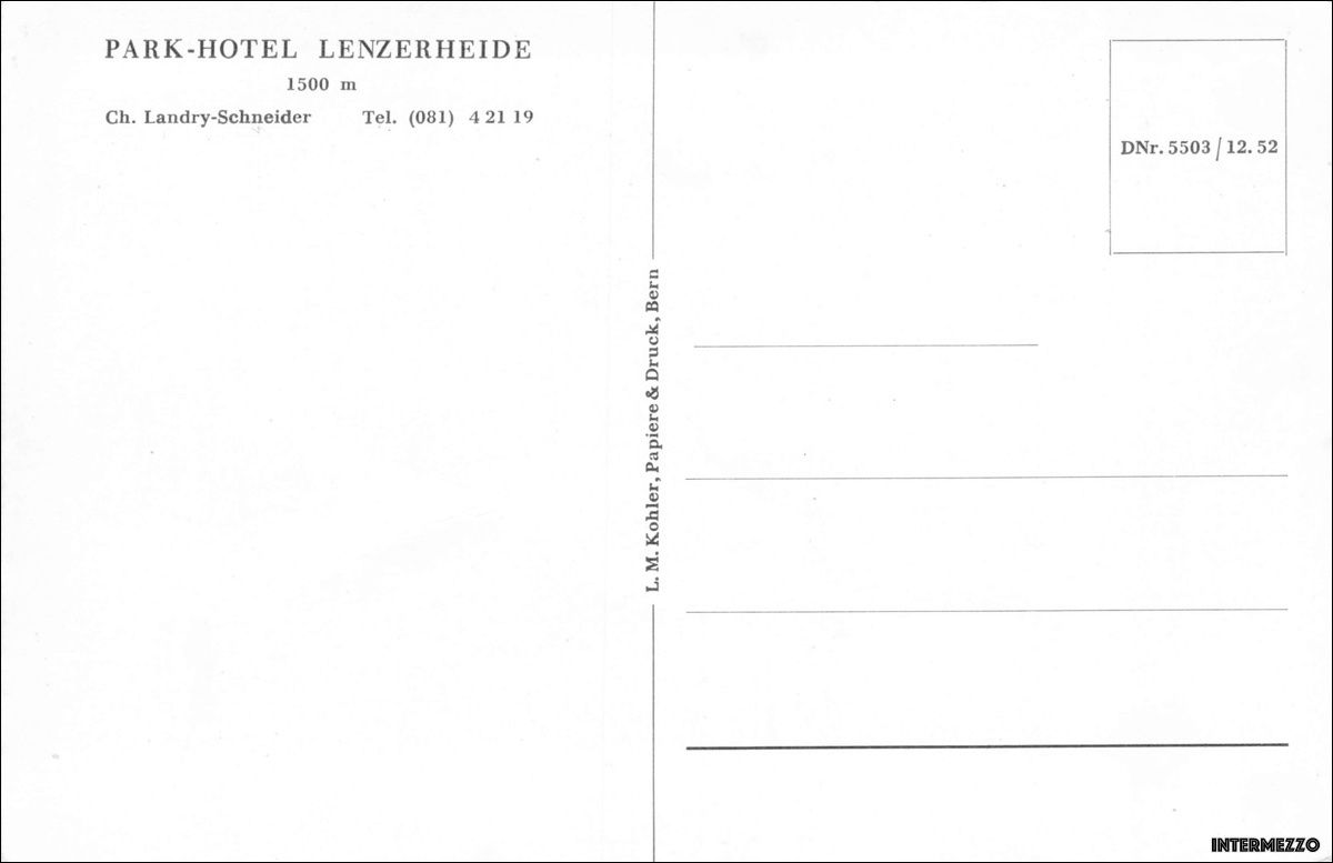 Cartoline postali: Lenzerheide // Parkhotel // 1500 Meter – Usato da Basel venduto da intermezzo12 1