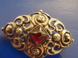 ANTIKE SILBERBROSCHE  800ER M. GRANAT