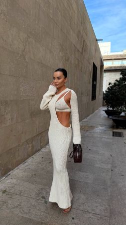 Cut-Out Maxi Dress with Bra Top