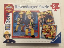 Ravensburger Puzzle Feuerwehrmann Sam 3x49 Teile neuwertig