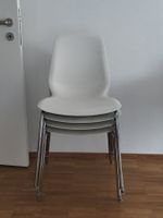 Stapelstühle weiss Metallgestell 4 Stck