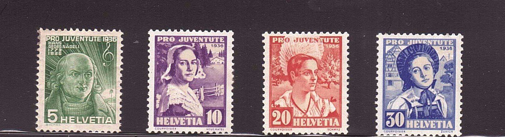Tous les timbres: 1936 Pro Juventute *** – Neuf (Voir description) à Rheinau par loxis
