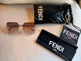 Fendi sunglasses gold/brown, new, with case