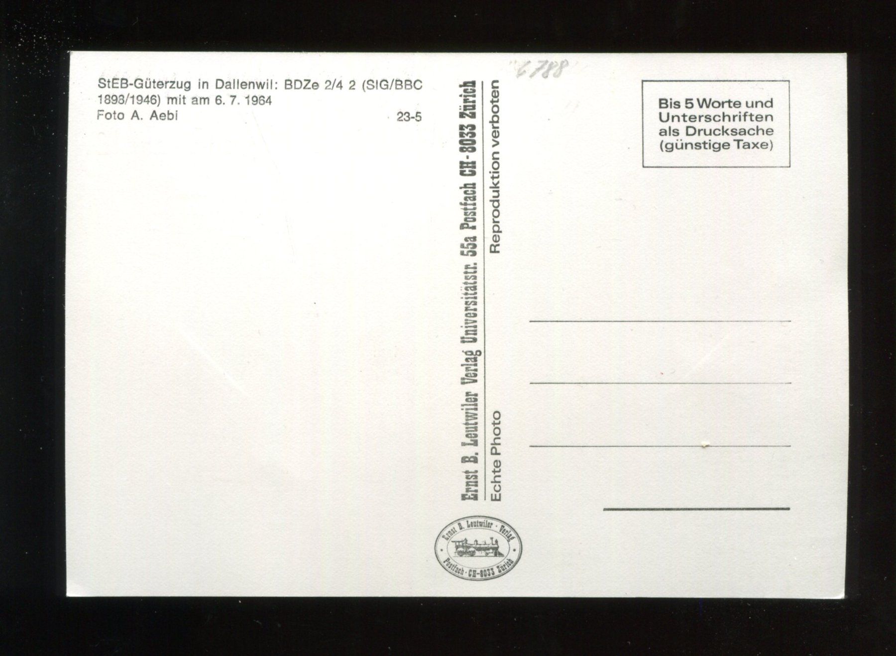 Cartes postales: StEB-Güterzug in Dallenwil – D'occasion à Aarau par Elmaar41 1