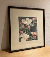 vintage blumenbild - aquarell im rahmen (letzter preis)