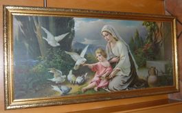 antikes Bild Maria und das Jesus Kind