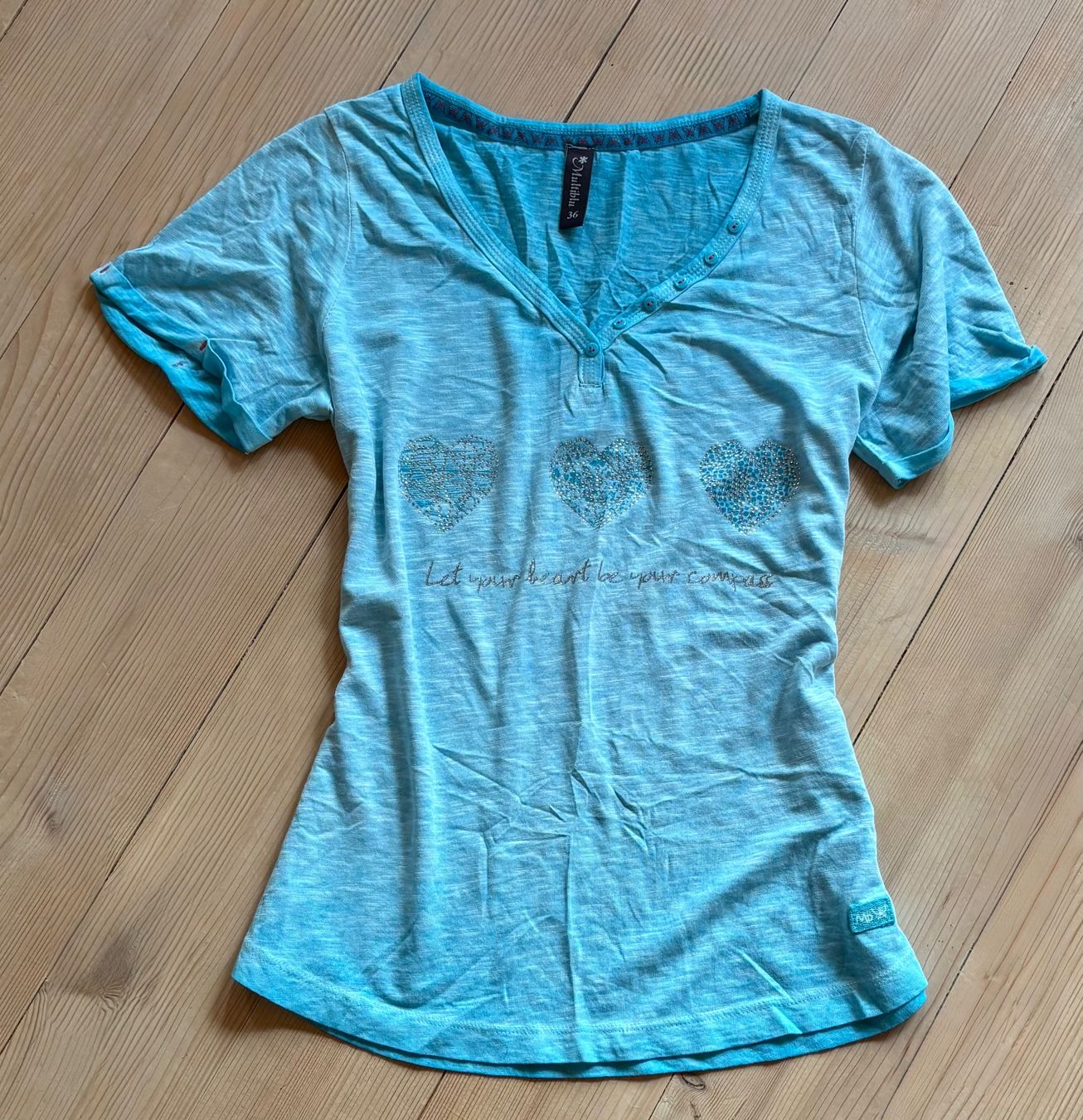 Tops: Top /Shirt Print melliert,Herzen,Multiblu,Gr.36 – D'occasion à Siblingen par Vany_McDougall 6