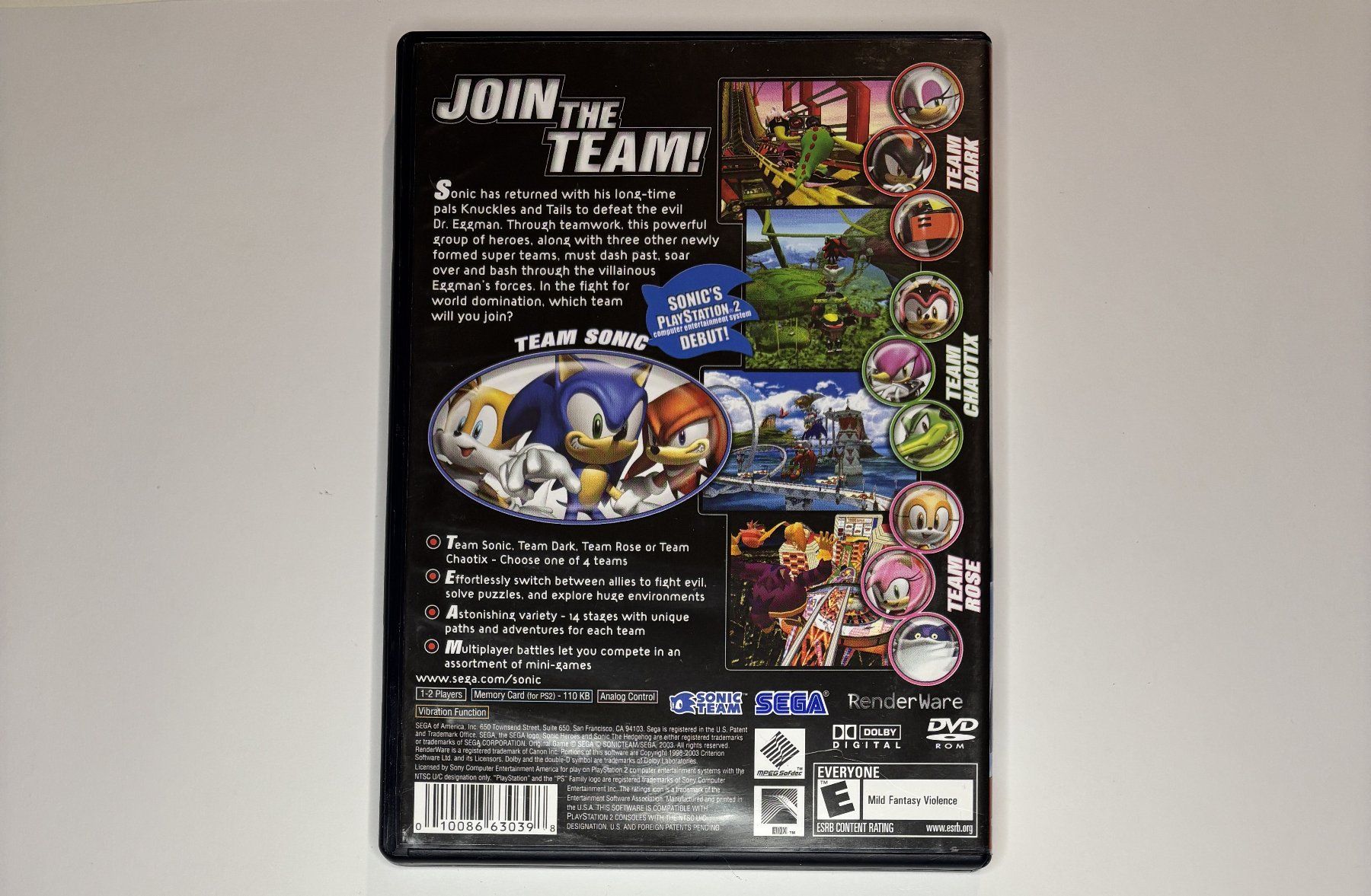 Giochi: PS2 - Sonic Heroes ( NTSC ) – Usato da Allschwil venduto da Bullach 2