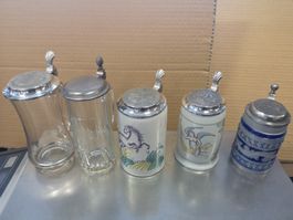 4x Bierkrug Haldengut 1982-1986 Bierkrüge Bierhumpen Humpen