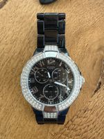 Guess Damenuhr Chronograph schwarz mit Zirkonia guter Zustan