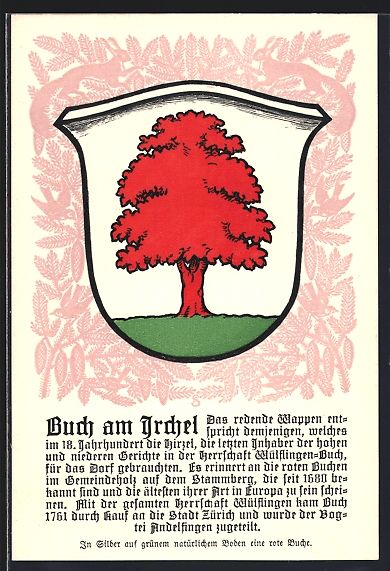 Cartoline postali: AK Buch am Irchel, Wappen der Ortschaft – Usato da Berlin venduto da bartko-reher