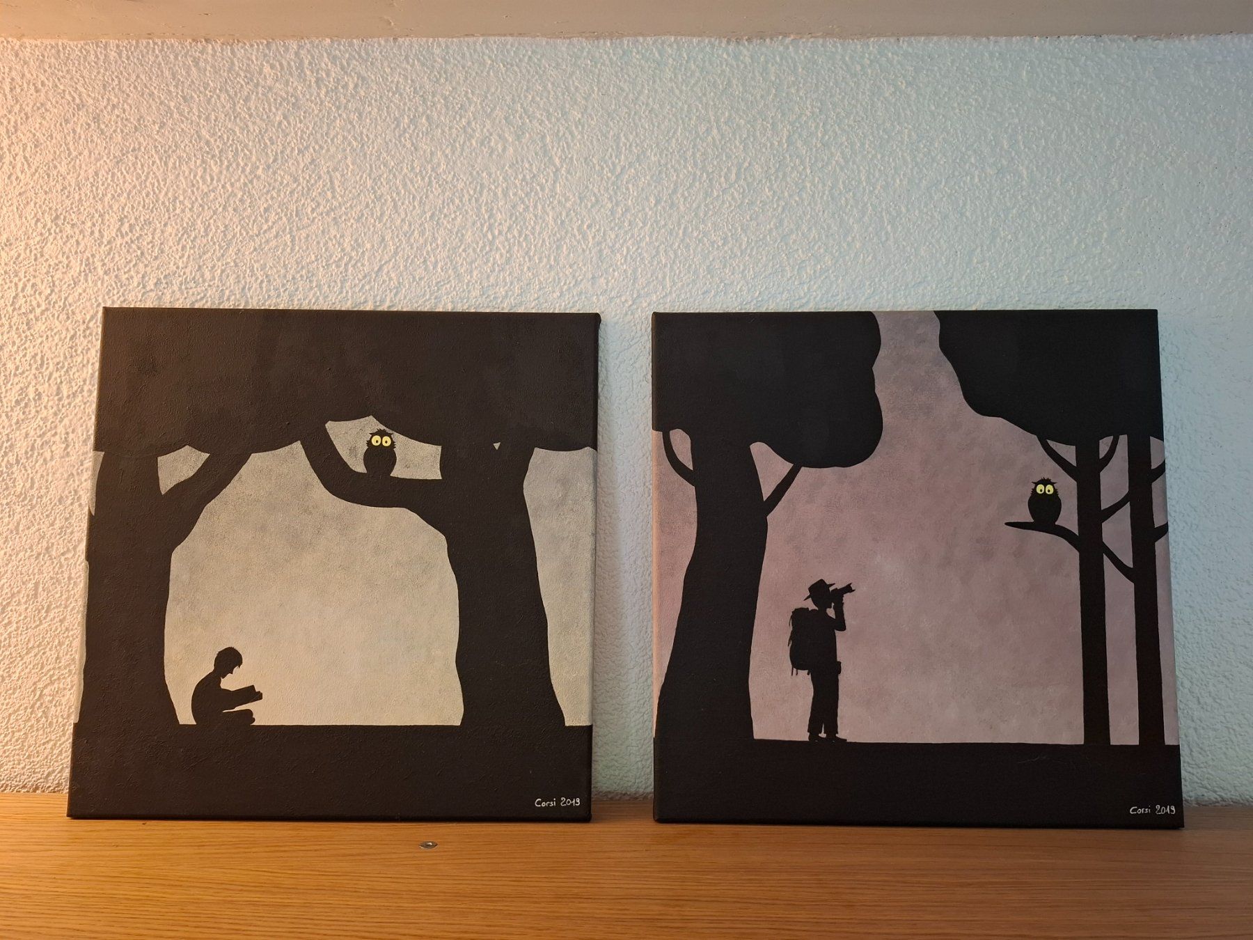 Dipinti: 2 x Peintures sur Toile - Création unique - A la main – Usato da Meinier venduto da Gattuso22 9
