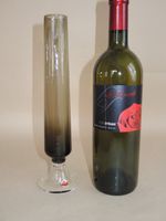 Elegante hohe Glasvase, Rauchglas Vintage 60er Jahre Italien