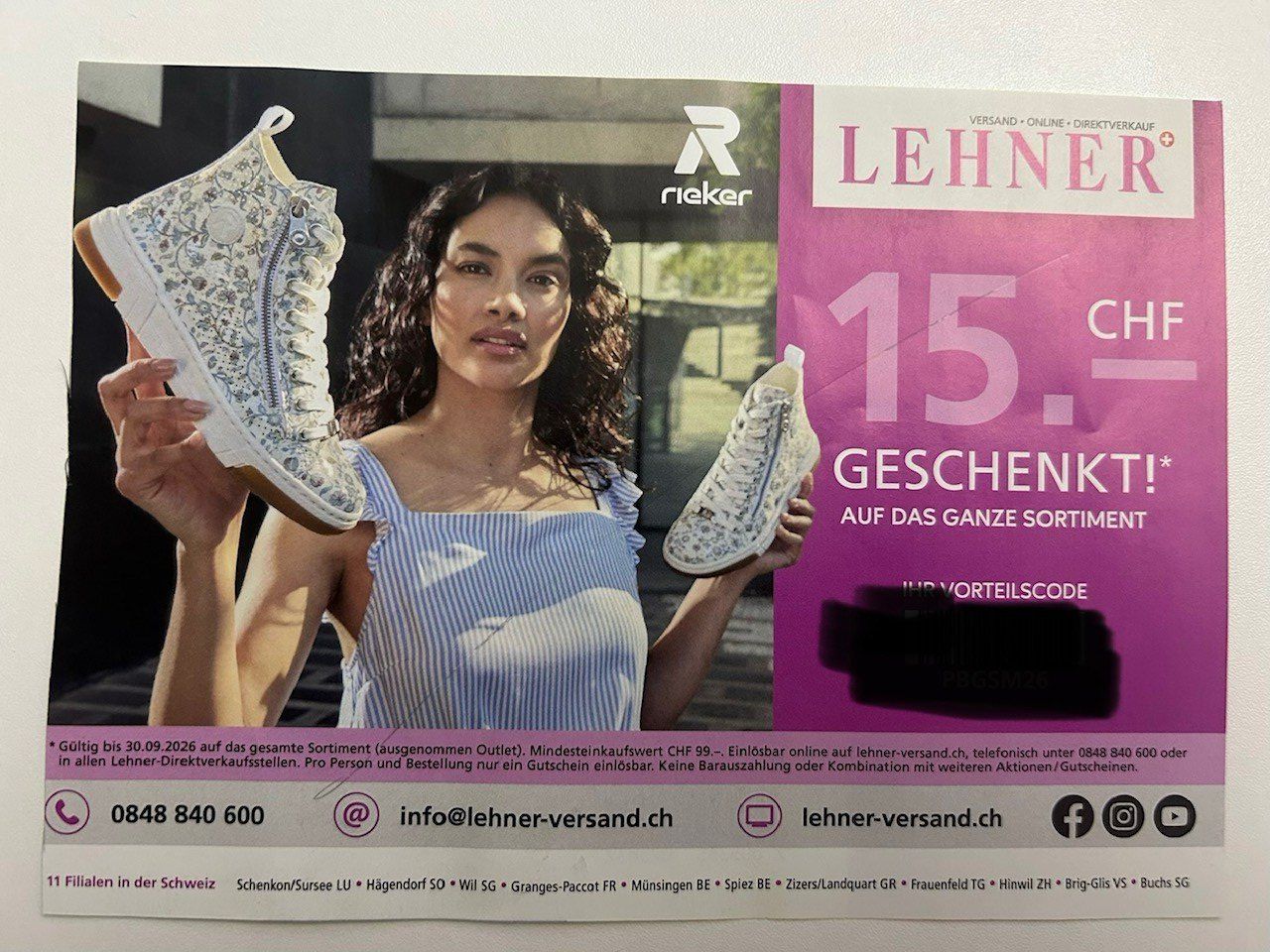 Buoni: Lehner Versand Gutschein Fr. 15.- – Nuovo (secondo la descrizione) da Burgdorf venduto da MCSchweizer88