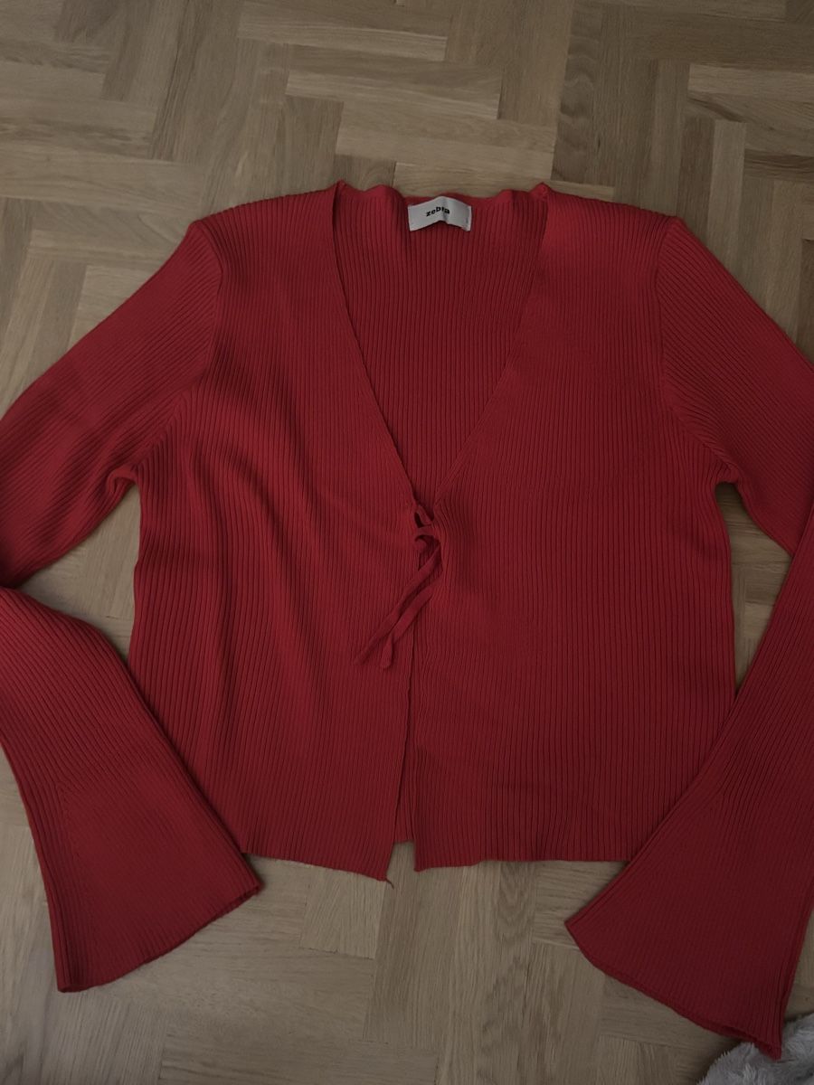 Red Zebra Topshop Red Jumper Trendige, Rote Strickjacke Von Zebra