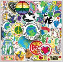 Peace Love Aufkleber Set, 50 Stk. Sticker, Neu, Bunt!