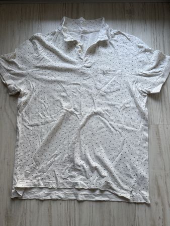 GAP Polo Shirt - White with Black Dots - Size L